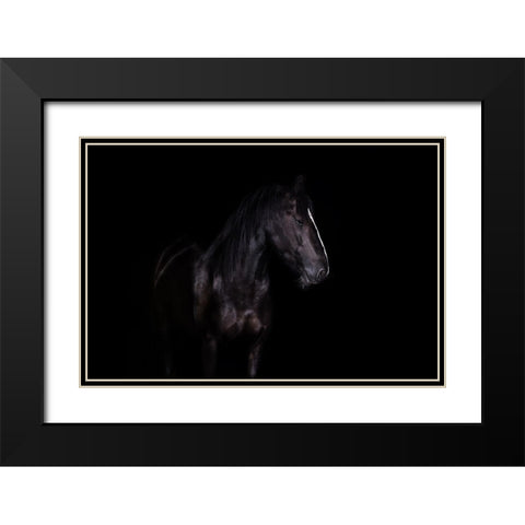 Erika Black Modern Wood Framed Art Print with Double Matting by Rehpoehler