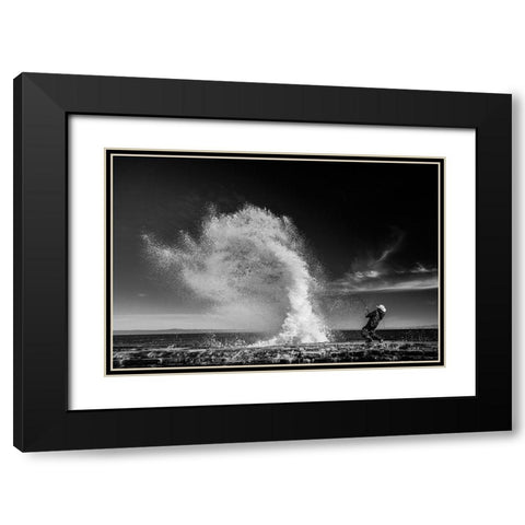 Extreme  Fishing Black Modern Wood Framed Art Print with Double Matting by Varasteh, Vahid