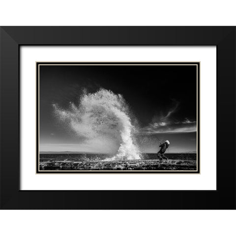 Extreme  Fishing Black Modern Wood Framed Art Print with Double Matting by Varasteh, Vahid