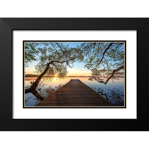 Framed Black Modern Wood Framed Art Print with Double Matting by Keller