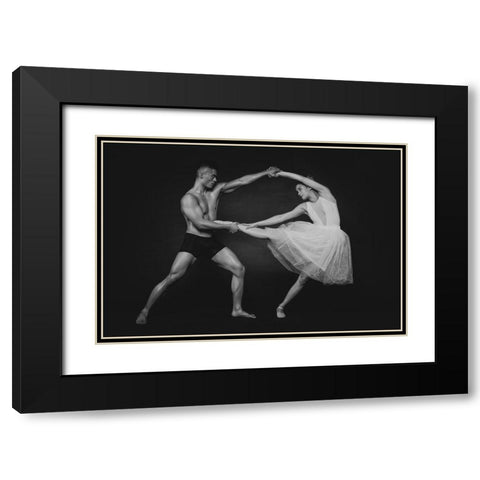 Dance Duet (1) Black Modern Wood Framed Art Print with Double Matting by Yang, James