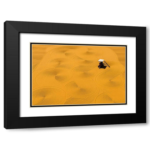 Bulgur Drying Black Modern Wood Framed Art Print with Double Matting by Karakaya, Melih