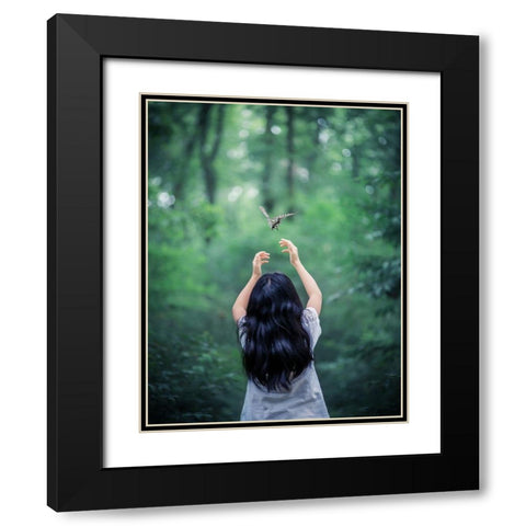 A Little More Black Modern Wood Framed Art Print with Double Matting by Suzuki, Takashi