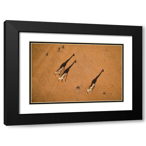 Walking Under Sunset Black Modern Wood Framed Art Print with Double Matting by Fan, John