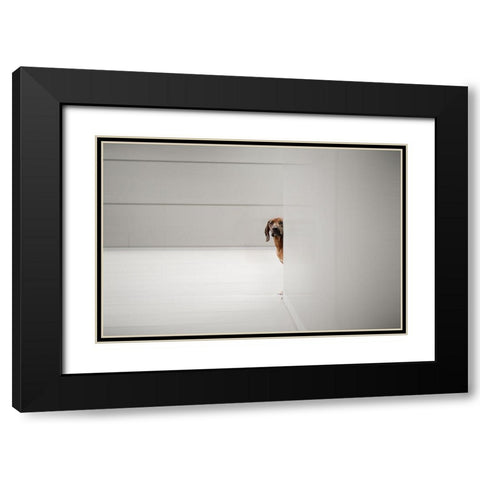 Minimalismus Black Modern Wood Framed Art Print with Double Matting by Willers, Heike