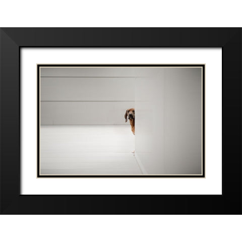 Minimalismus Black Modern Wood Framed Art Print with Double Matting by Willers, Heike