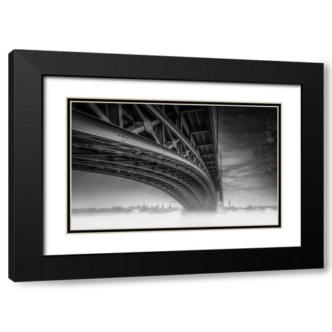 Theodor Heuss Braandfrac14;Cke Black Modern Wood Framed Art Print with Double Matting by Moberg Steffensen, Ole