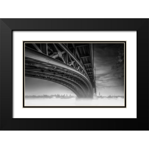 Theodor Heuss Braandfrac14;Cke Black Modern Wood Framed Art Print with Double Matting by Moberg Steffensen, Ole