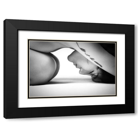No Stress Black Modern Wood Framed Art Print with Double Matting by Chai Telan, Thanakorn