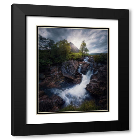 Lonely Mountain 3. Black Modern Wood Framed Art Print with Double Matting by Pablo de, Juan