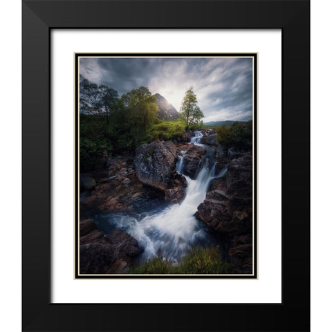 Lonely Mountain 3. Black Modern Wood Framed Art Print with Double Matting by Pablo de, Juan