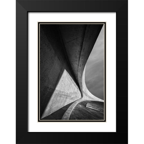Heavy Concrete Black Modern Wood Framed Art Print with Double Matting by Van De, Jeroen