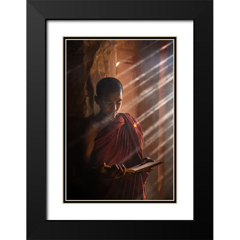 Novice Black Modern Wood Framed Art Print with Double Matting by Eichelberg, Amnon