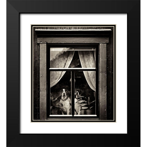 Dogs Black Modern Wood Framed Art Print with Double Matting by Oncete, Julien