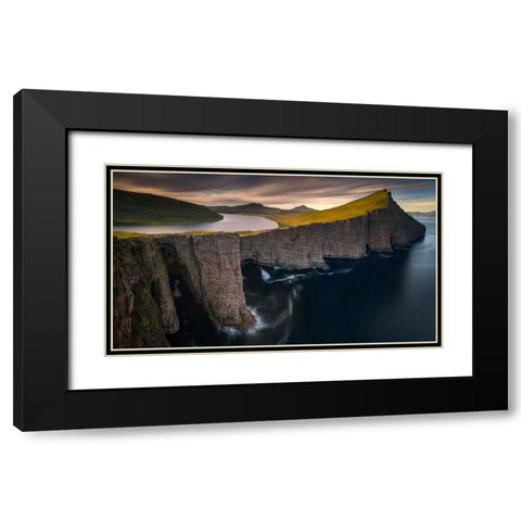 Sorvagsvatn Black Modern Wood Framed Art Print with Double Matting by Kruczynski, Wojciech