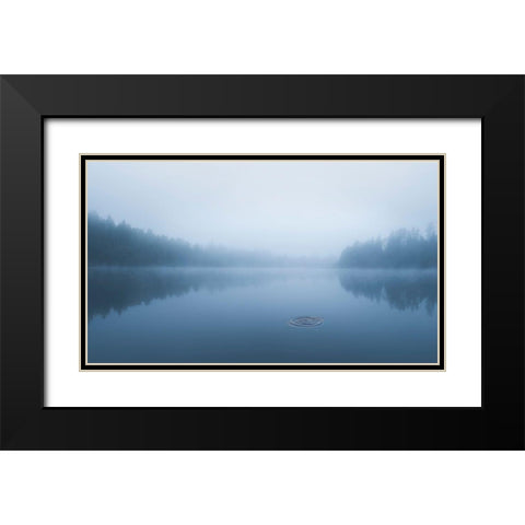 Ripple In The Water Black Modern Wood Framed Art Print with Double Matting by Lindsten, Christian