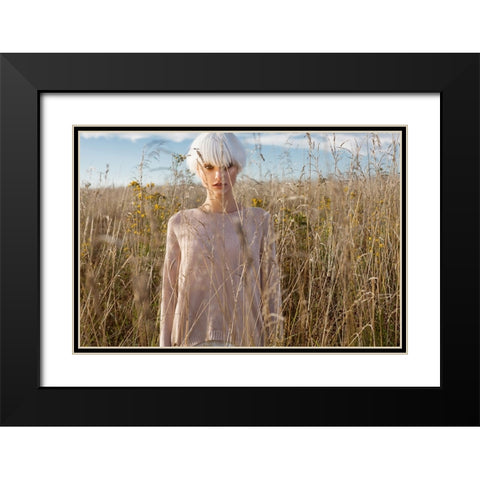 Eugene Black Modern Wood Framed Art Print with Double Matting by Silaevk