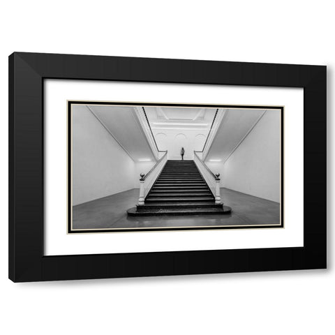 Tabakalera Black Modern Wood Framed Art Print with Double Matting by Perez, Ritxard