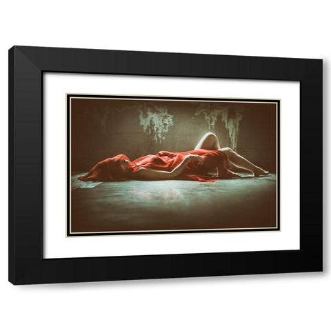 Sensual Black Modern Wood Framed Art Print with Double Matting by Kiyota, Daisuke