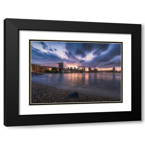 Under the storm Black Modern Wood Framed Art Print with Double Matting by Chen, Johnny