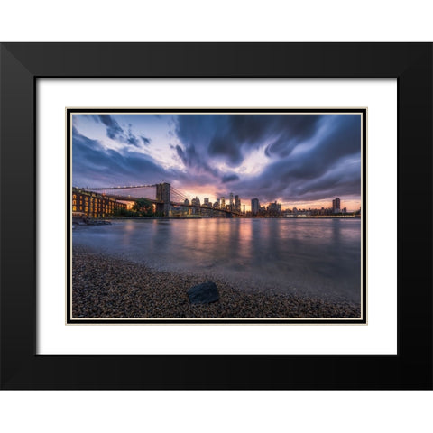 Under the storm Black Modern Wood Framed Art Print with Double Matting by Chen, Johnny