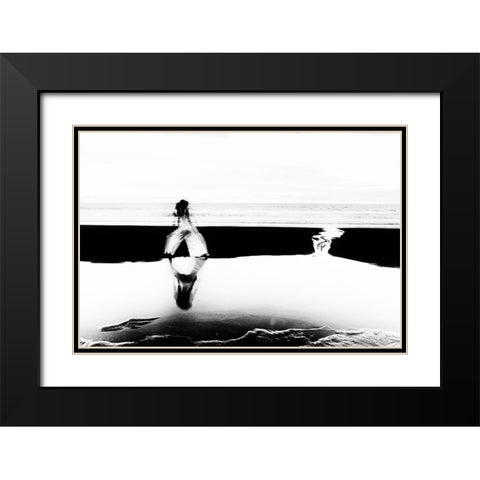 N/T Black Modern Wood Framed Art Print with Double Matting by Medeiros, Paulo