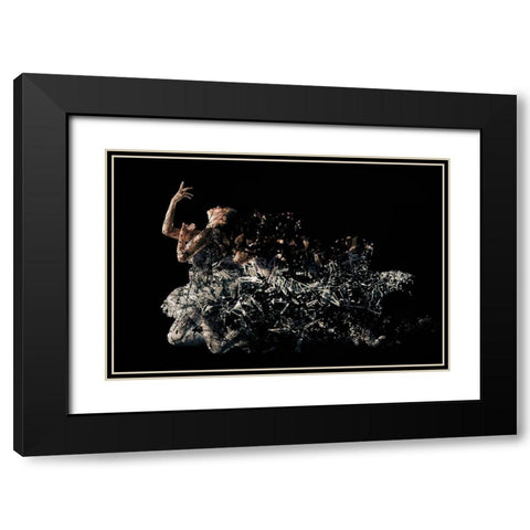 Crack Black Modern Wood Framed Art Print with Double Matting by Wibisono, Rullyanto