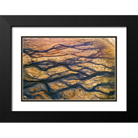 The Black Rivers Black Modern Wood Framed Art Print with Double Matting by Alnomas, Faisal
