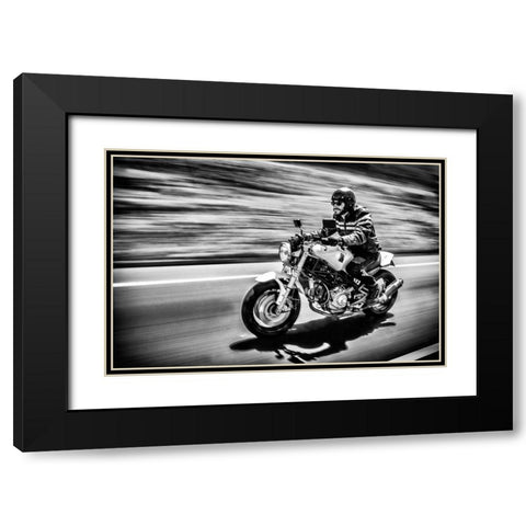 The Motorcycle Diaries Black Modern Wood Framed Art Print with Double Matting by Fernandez Munoz, Alejandro