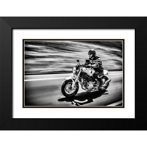 The Motorcycle Diaries Black Modern Wood Framed Art Print with Double Matting by Fernandez Munoz, Alejandro