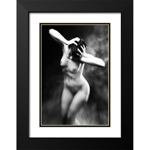 Distress Black Modern Wood Framed Art Print with Double Matting by Cinteza, Marius