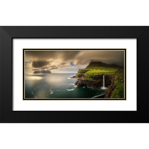 Gasadalur A Mykines Black Modern Wood Framed Art Print with Double Matting by Kruczynski, Wojciech