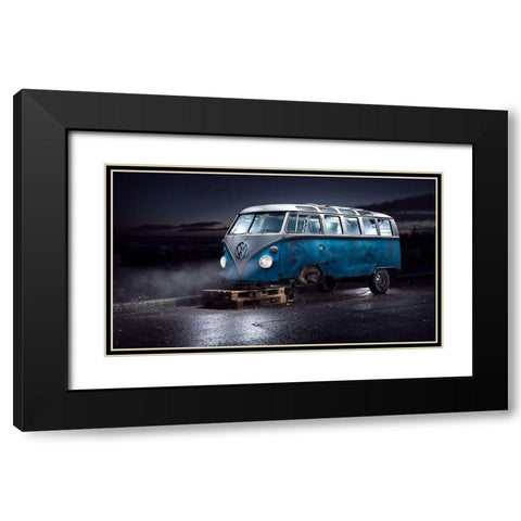 Vw Kleinbus Black Modern Wood Framed Art Print with Double Matting by Damsten, Petri