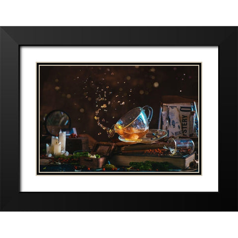 Poltergeist Tea Black Modern Wood Framed Art Print with Double Matting by Belenko, Dina