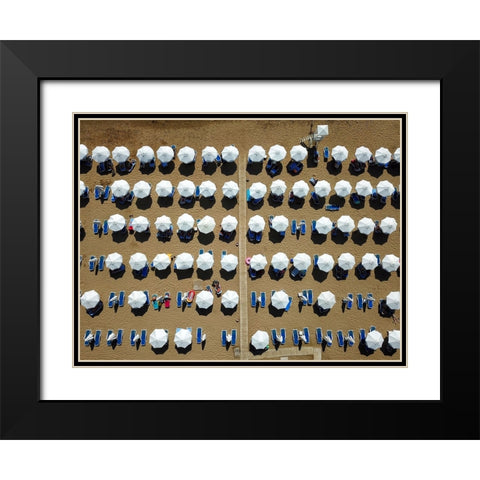 Summer Black Modern Wood Framed Art Print with Double Matting by Aumitcanan