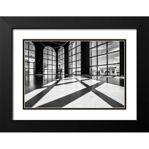 Lights And Shadows Black Modern Wood Framed Art Print with Double Matting by Tagliarino, Marco