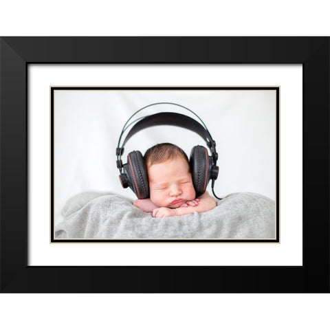 Feeling The Music Black Modern Wood Framed Art Print with Double Matting by Jose Perez, Francisco