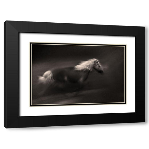 Wind And Earth Power Black Modern Wood Framed Art Print with Double Matting by Benezech, Martine