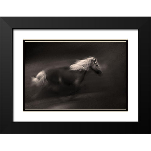 Wind And Earth Power Black Modern Wood Framed Art Print with Double Matting by Benezech, Martine