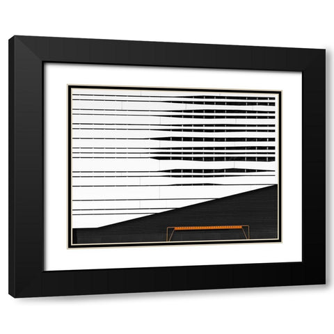 The Bench Black Modern Wood Framed Art Print with Double Matting by Luycx, Theo