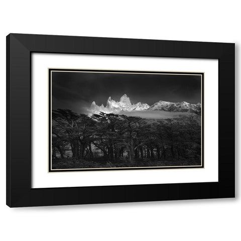 Fitz Roy Black Modern Wood Framed Art Print with Double Matting by Constantin, Lucian