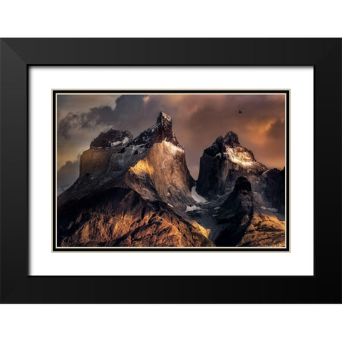 The Horns At Sunrise Black Modern Wood Framed Art Print with Double Matting by Chen, Vincent