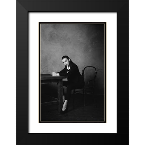Untitled Black Modern Wood Framed Art Print with Double Matting by Semenihina, Yuliya
