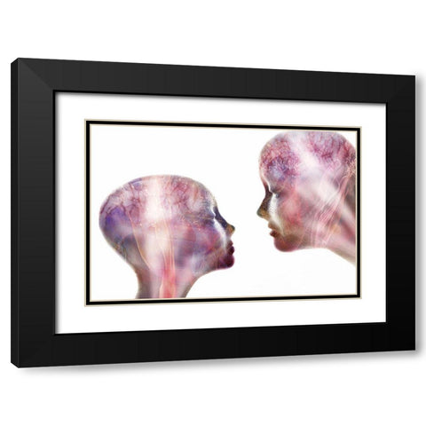 Touch Me Black Modern Wood Framed Art Print with Double Matting by Westum, Heidi