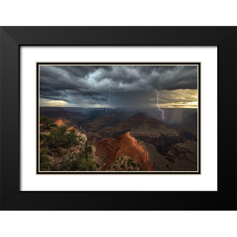Mohave Point Thunderstorm Black Modern Wood Framed Art Print with Double Matting by W Dodson, John