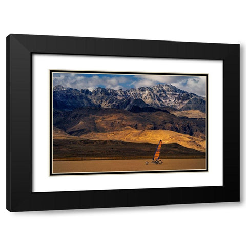 Wind Runner Black Modern Wood Framed Art Print with Double Matting by Jacobs, Lydia