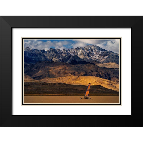 Wind Runner Black Modern Wood Framed Art Print with Double Matting by Jacobs, Lydia