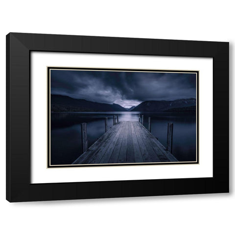 Storm Coming Black Modern Wood Framed Art Print with Double Matting by Zhu, Jingshu
