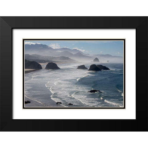 Morning View From Ecola Point Black Modern Wood Framed Art Print with Double Matting by Mulder, Robbert