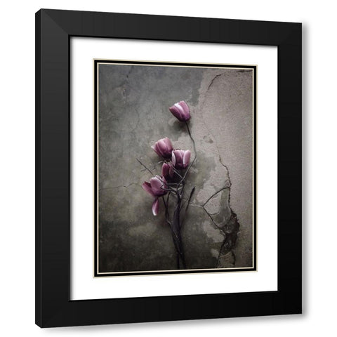 The Tulip Black Modern Wood Framed Art Print with Double Matting by Lagaa, Kahar